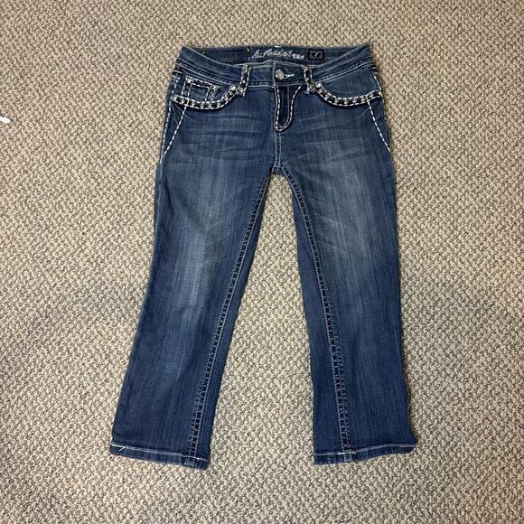 Perfect vintage y2k low rise blingy capri jeans - Picture 1 of 4